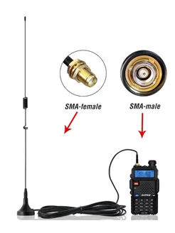 Антенна автомобильная для рации Baofeng Kenwood на магните