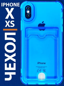 Чехол на iPhone X XS с картой прозрачный силиконовый