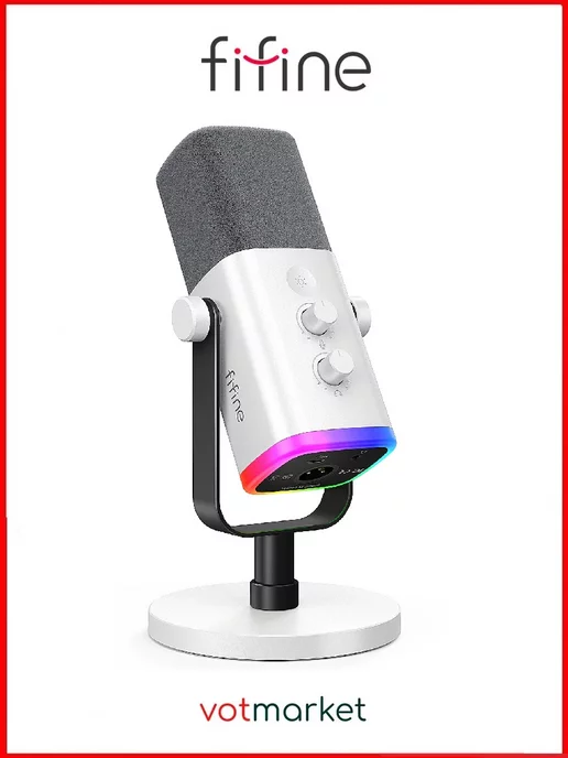 Микрофон FIFINE A6T с RGB подсветкой FIFINE 153862636 купить в  интернет-магазине Wildberries