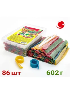 Жевательный мармелад CRAZY GUMMY ремешки ассорти 602гр