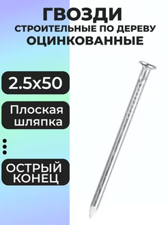 Гвозди строительные оцинкованные 2,5х50 1 кг