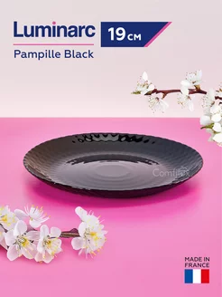 Тарелка Pampille Black десертная, плоская 19 см