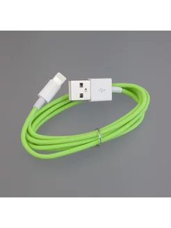 USB кабель плоский Iphone 5, 6s, 8 pin, 1м, зеленый