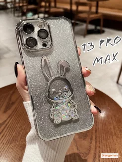 Чехол на iphone 13 pro max Зайка с блестками