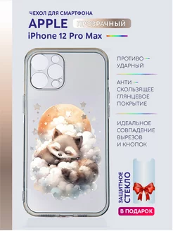 Чехол на iPhone 12 Pro Max с принтом прозрачный