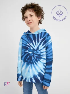 Худи детское из футера тай дай, tie dye