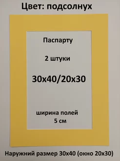 Паспарту 30х40 с окном 20х30 - 2 штуки