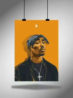 Постер плакат интерьерный на стену 2Pac А3