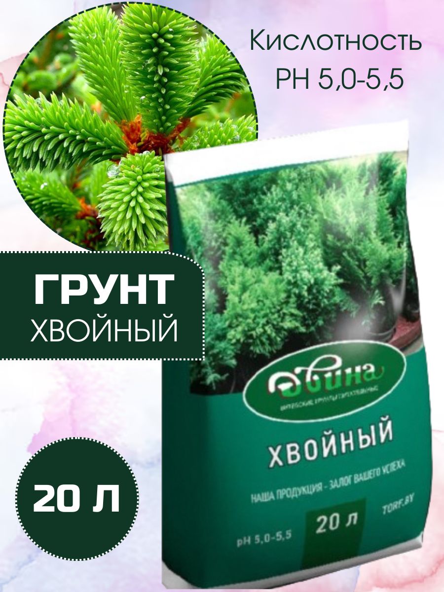 Грунт Двина питательный торфяной для хвойных растений 20 л
