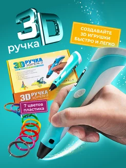 3D ручка 3DPEN-2, набор пластика PLA 70 метров и трафареты