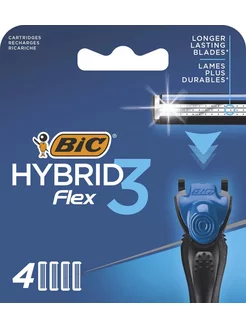 Кассеты для бритья Flex 3 Hybrid, уп. 4шт