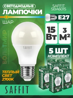 Лампа светодиодная, 15W 230V E27 2700K A60, SBA6015