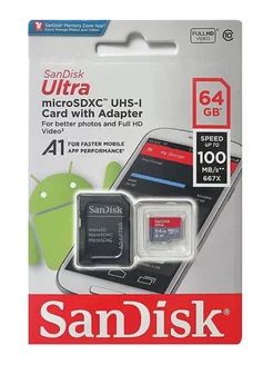 Карта памяти для телефона 64 ГБ micro SD