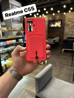 Чехол на телефон Realme C55 с картой силиконовый