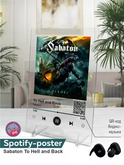 Spotify постер Sabaton песня на стекле подарок спотифай