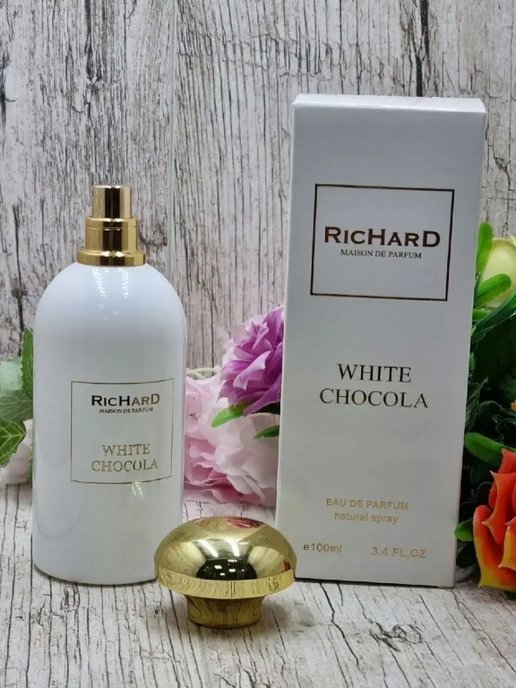 Парфюмерная вода richard white chocola. Ричард белый шоколад духи. Richard White Chocola extrait 100 EDP. Духи Richard Chocola Extra. Духи Ричард женские холодный запах.