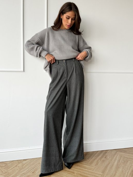 Купить классические брюки в клетку женские в интернет магазинеWildBerries.ru