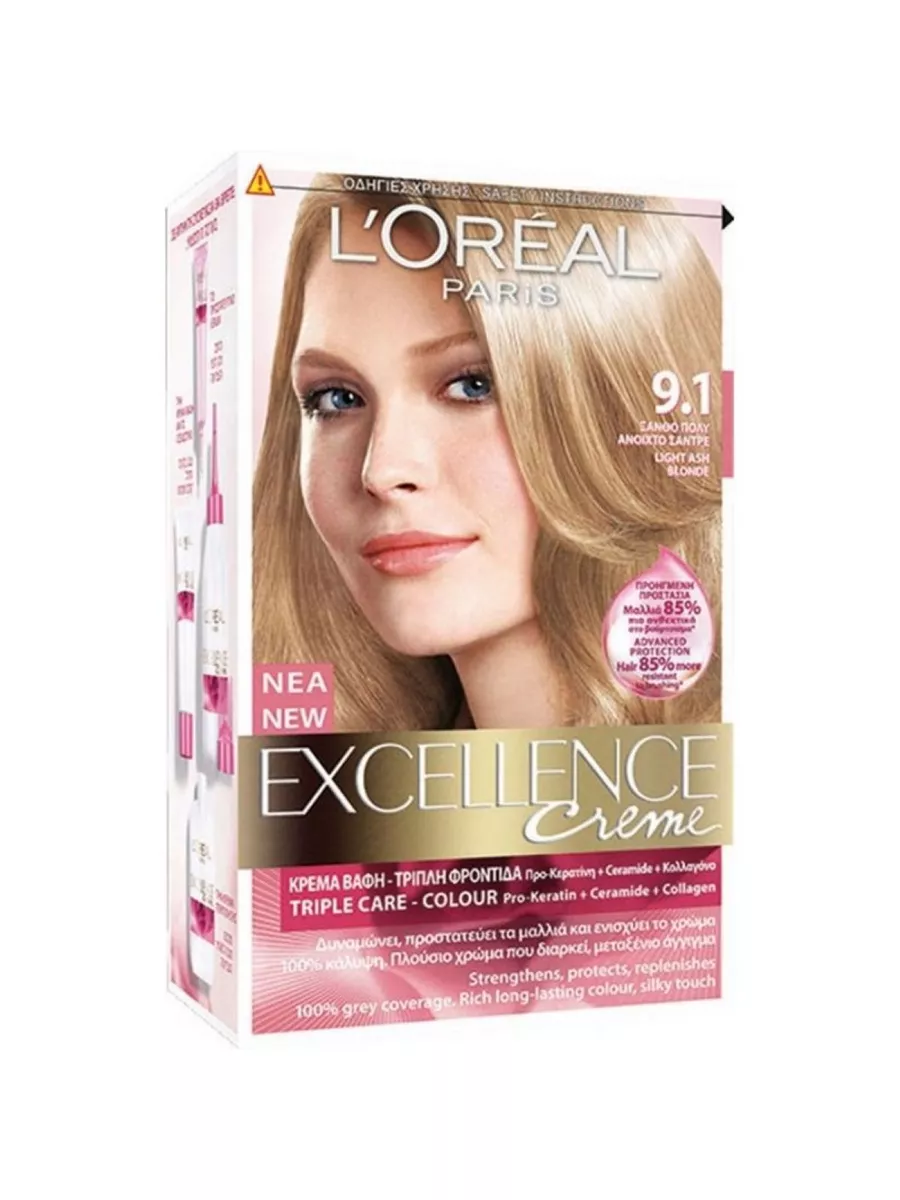 Крем-краска стойкая Excellence 9.1 Очень светло-русый пепельный Loreal Paris