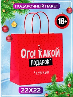 Подарочный пакет новогодний с приколом на Новый год 2025