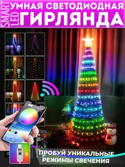 Умная подсветка для карты мира гирлянда с Bluetooth RGB 15м