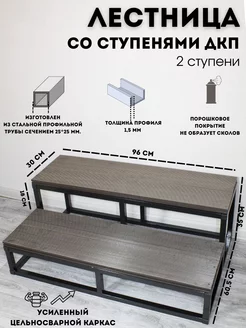 Лестница к дому 2 ступени из ДПК