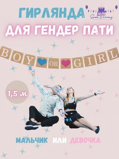 Растяжка Boy or Girl Гирлянда на гендер пати