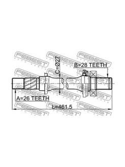 Полуось правая Mazda 3 FG0225700A 0512M316AT MAZDA