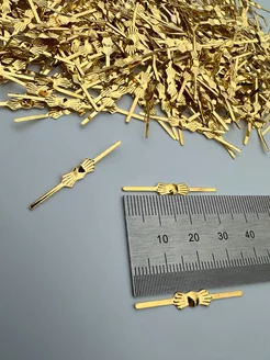 500 шт детали соединительные металлические бабочки золото