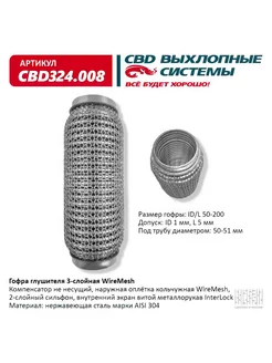 Гофра глушителя WireMesh 50-200