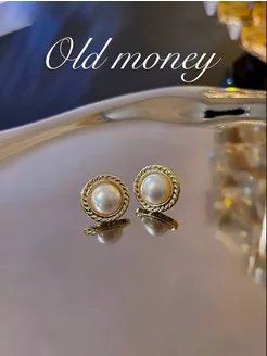 Серьги винтажные с жемчугом old money классические