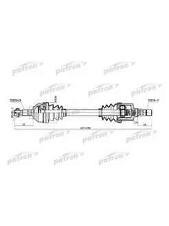 Полуось передняя левая 28x670x59x37 CITROEN C5 2.2HDI 08-