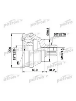 ШРУС наружн к-кт 38x59.5x25 AUDI 100 1.8 1.88-12.90