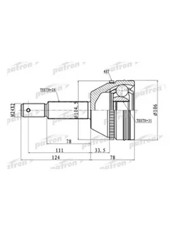 ШРУС наружный комплект A 28, B 31, D 106, ABS 48 Transit