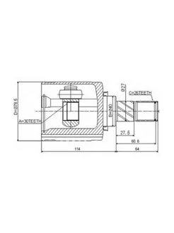 ШРУС внутренний левый 26x40x30 NISSAN QASHQAI J10F 06-