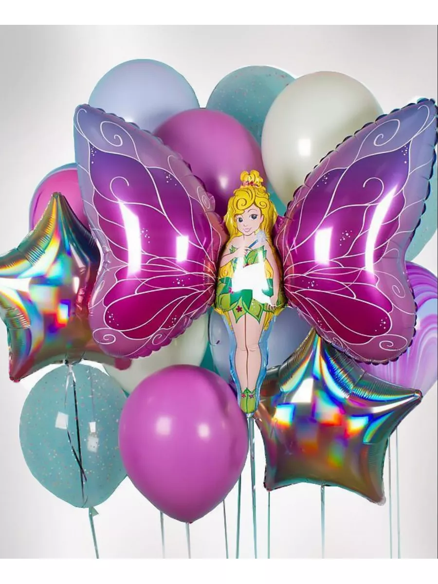 Девочка - бабочка мини, фольгированный шар