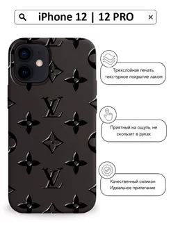 Чехол iPhone 12 12 Pro Черный с принтом Louis Vuitton