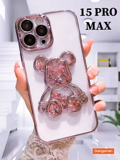 Чехол на iphone 15 pro max Мишка Bearbrick KAWS