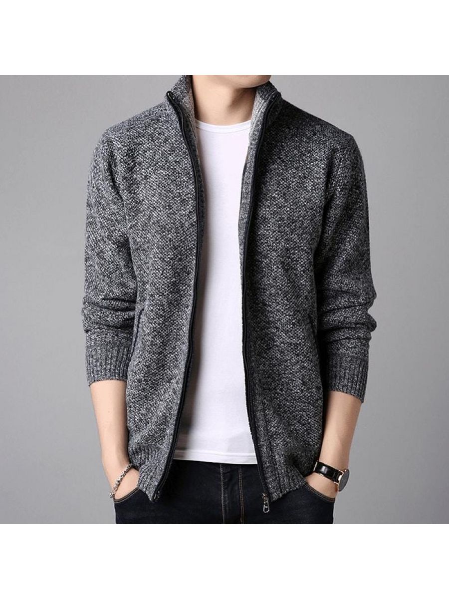 Мужской джемпер на молнии Cotton Pique? Zip Cardigan черный