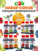 Концентрированный сок "Только СОК" набор 12 вкусов по 300 г бренд Только СОК продавец Продавец № 45706