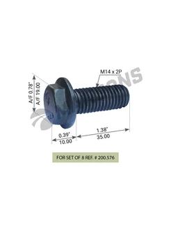 Болт шкворня полуприцепа m14*2*30 с юбк