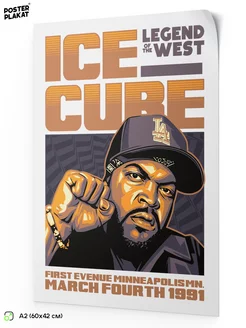 Постер ICE CUBE на стену для интерьера хип-хоп артисты рэпер