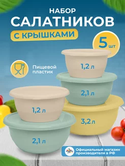 Набор салатников с крышкой 5 шт