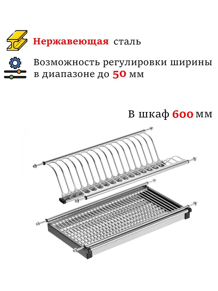 размер шкафа под сушку для посуды