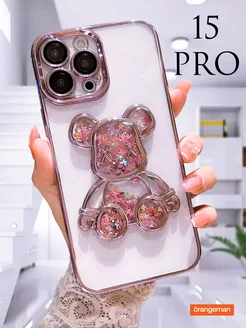 Чехол на iphone 15 pro Мишка Bearbrick KAWS