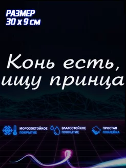 Наклейка на авто Конь есть,ищу принца 30х9