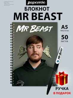 Блокнот "Мистер Бист" с ручкой Mr Beast