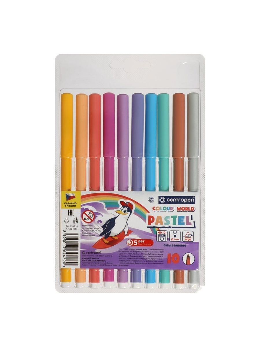 Фломастеры 10. Centropen 7550 Colour World чешские фломастеры. Фломастеры Centropen 36 цветов. Фломастеры Centropen "perfect", 18 цветов. Пастельные фломастеры 10 цв.