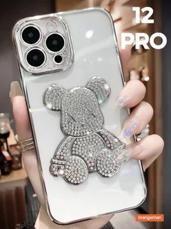 Чехол на iphone 12 pro Мишка со стразами