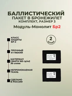 Баллистические пакеты боковые в плитник Модуль-Монолит БР2