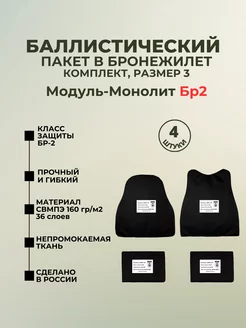 Баллистические пакеты в бронежилет Модуль-Монолит БР2